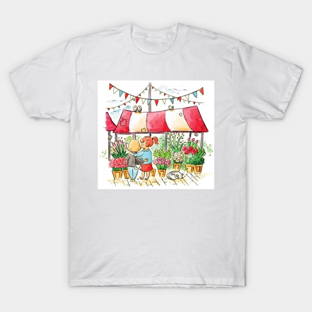 Market Stall T-Shirt by Vicky Kuhn Illustration